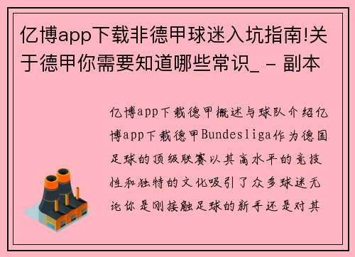 亿博app下载非德甲球迷入坑指南!关于德甲你需要知道哪些常识_ - 副本
